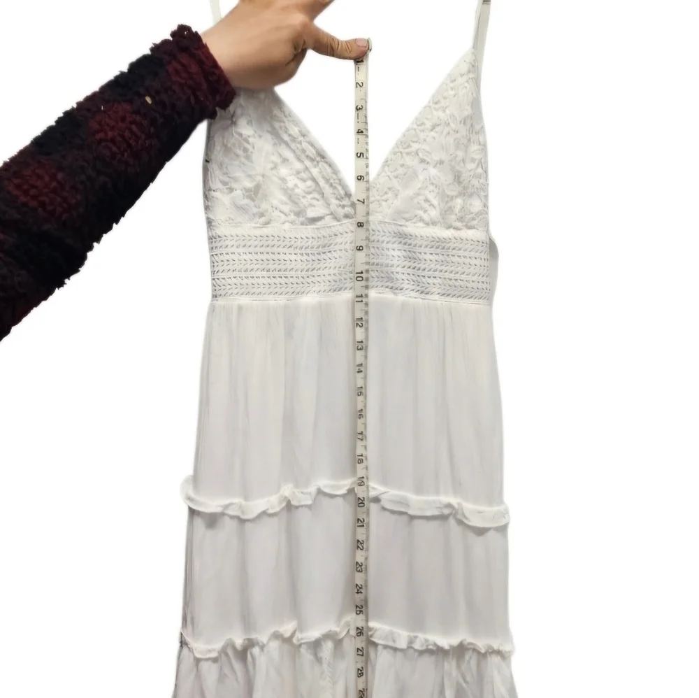 Rue 21 White Lace Babydoll Top Mini Dress Y2K Fairy Hippie Ethereal Boho Size L - Picture 12 of 14